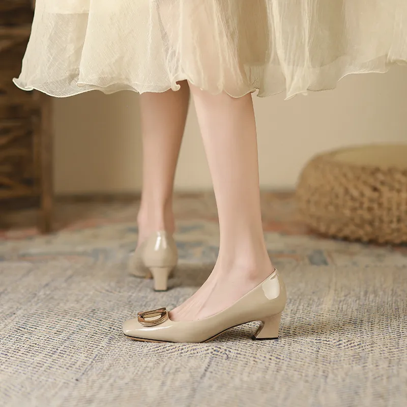 Zubumei Chunky Heel High Heels 4cm Women's-14