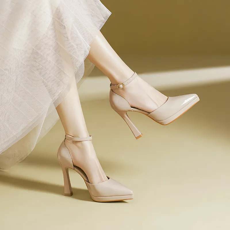 Zubumei Chunky Heel High Heels 10CM Women's-9