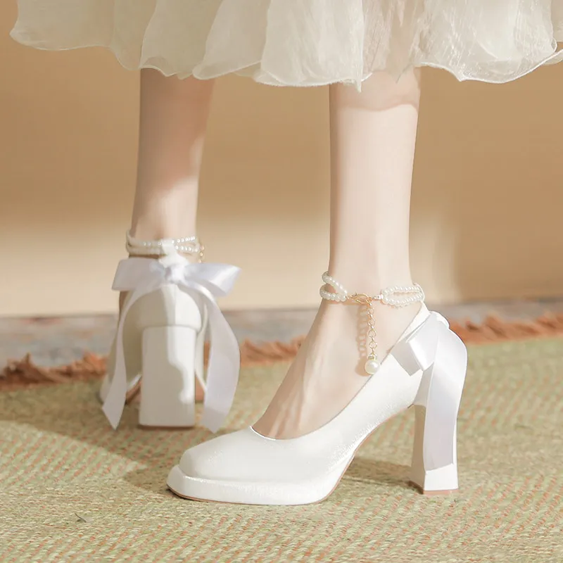 Zubumei Chunky Heel High Heels Women's-2