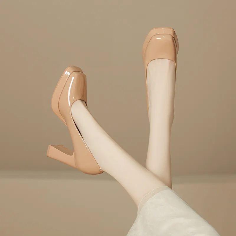 Zubumei Chunky Heel High Heels 8CM Women's-14