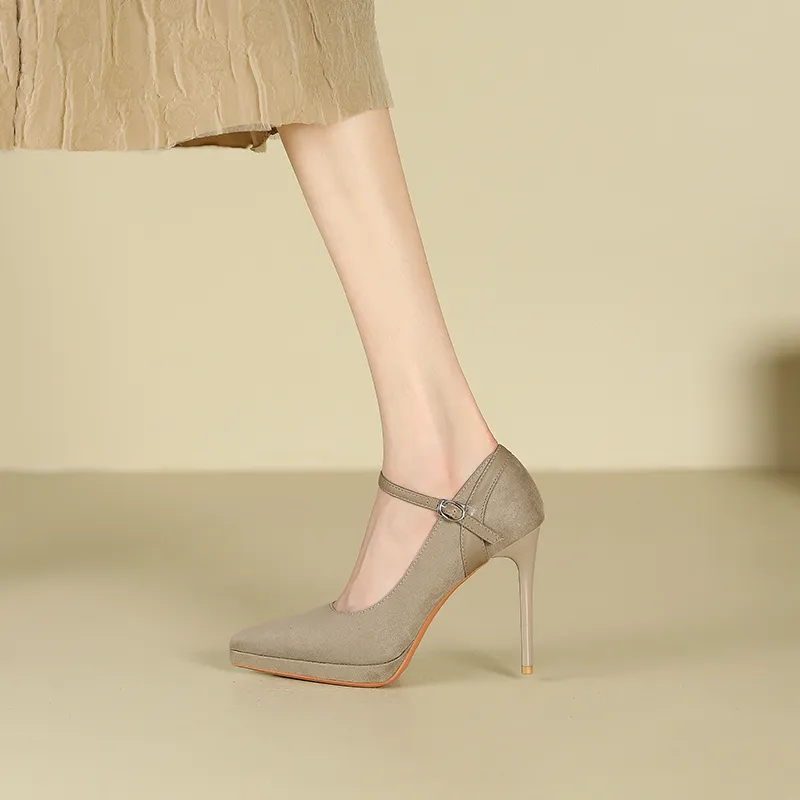 Zubumei Slim Heel High Heels 10CM Women's-13
