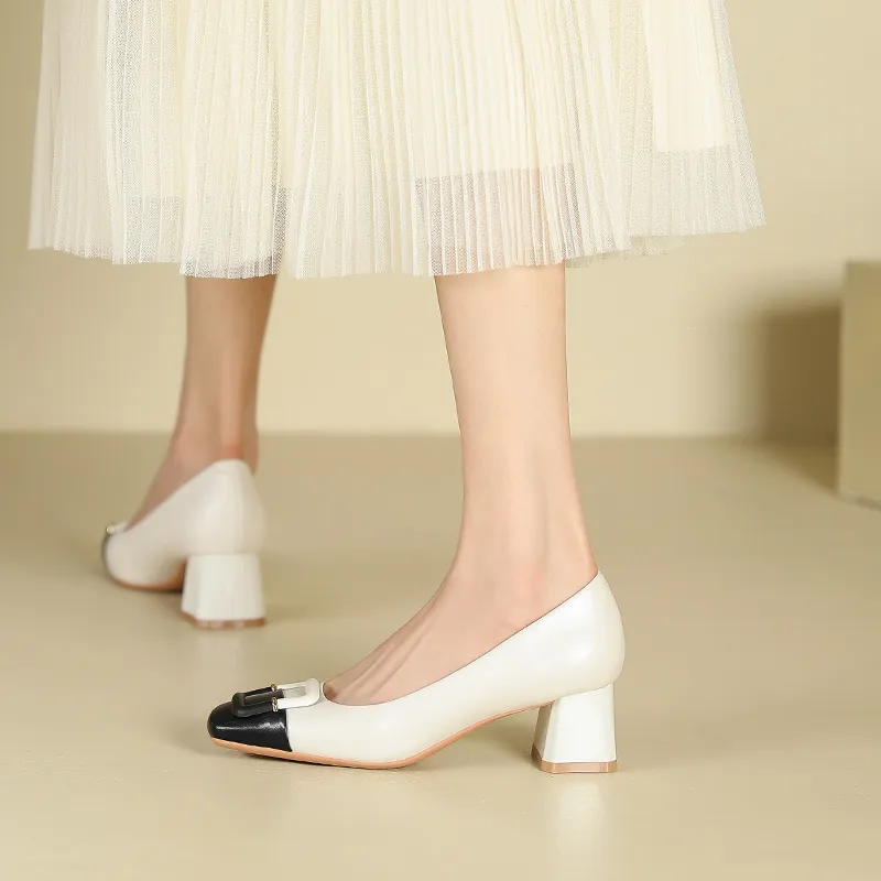 Zubumei Chunky Heel High Heels 5CM Women's-3