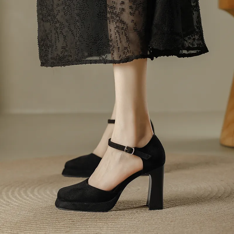 Zubumei High Heels Women's Black-2