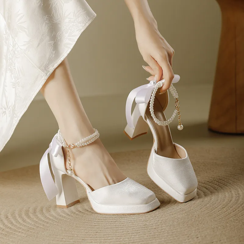 Zubumei Chunky Heel High Heels 7CM Women's-6