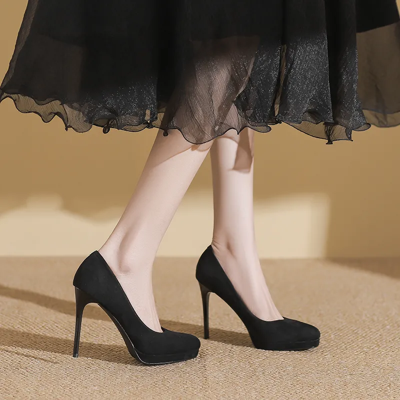 Zubumei Slim Heel High Heels 10CM Women's-4