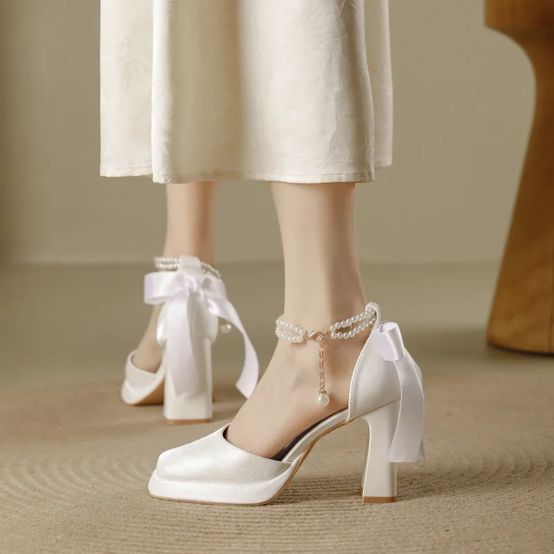 Zubumei Chunky Heel High Heels 7CM Women's-5