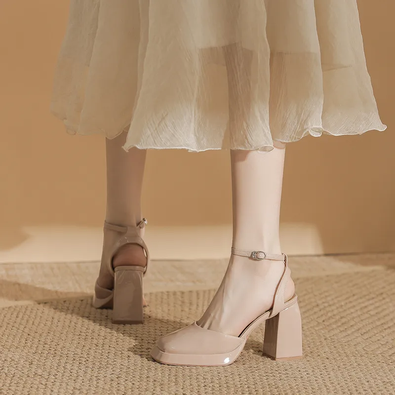Zubumei Chunky Heel High Heels 9CM Women's-8