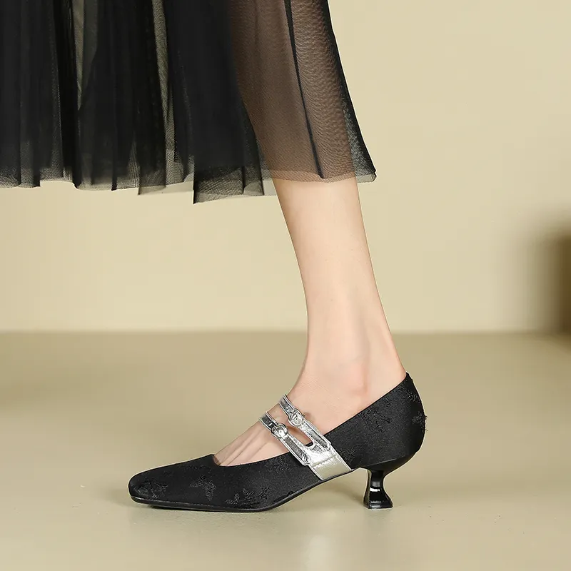 Zubumei Slim Heel High Heels 4CM Women's-5