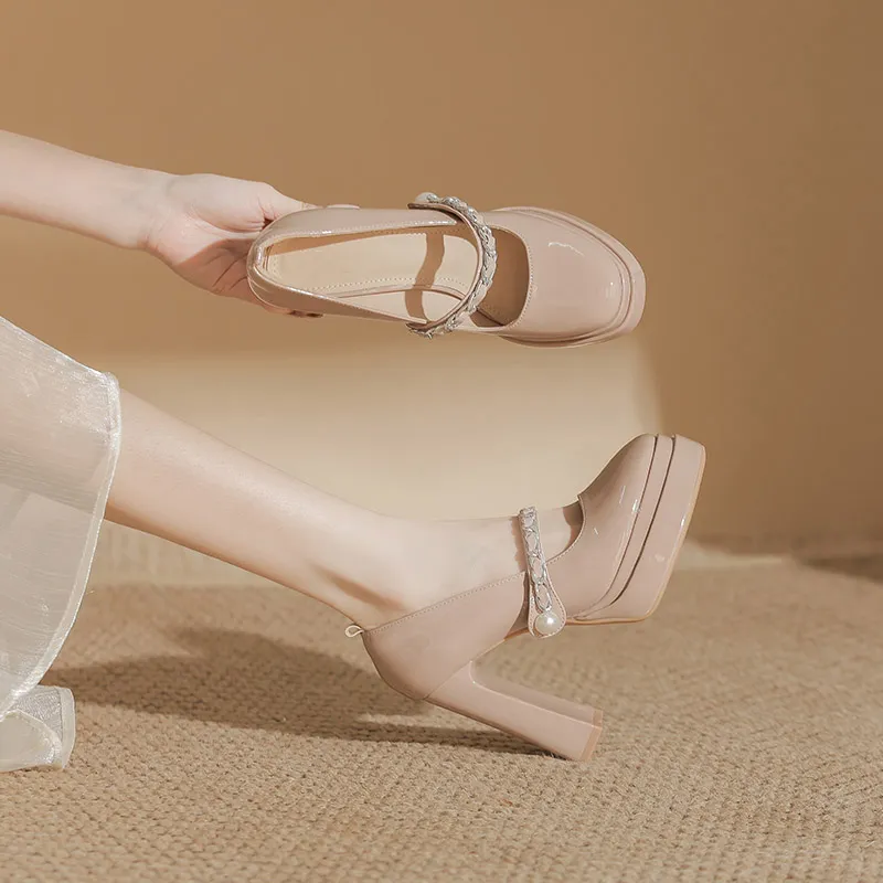 Zubumei Chunky Heel High Heels 11CM Women's-12