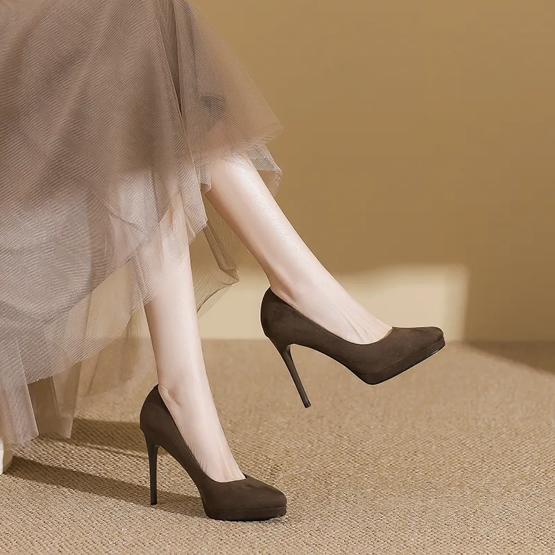 Zubumei Slim Heel High Heels 10CM Women's-19