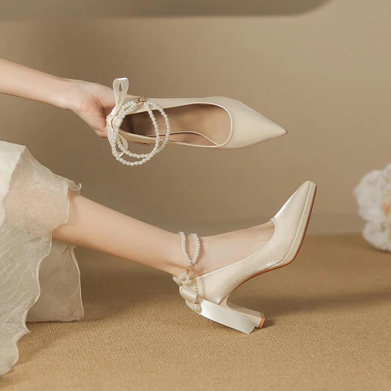 Zubumei Chunky Heel High Heels 8CM Women's-1