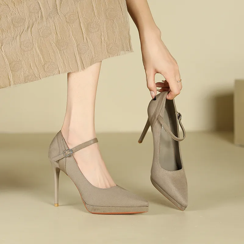 Zubumei Slim Heel High Heels 10CM Women's-9