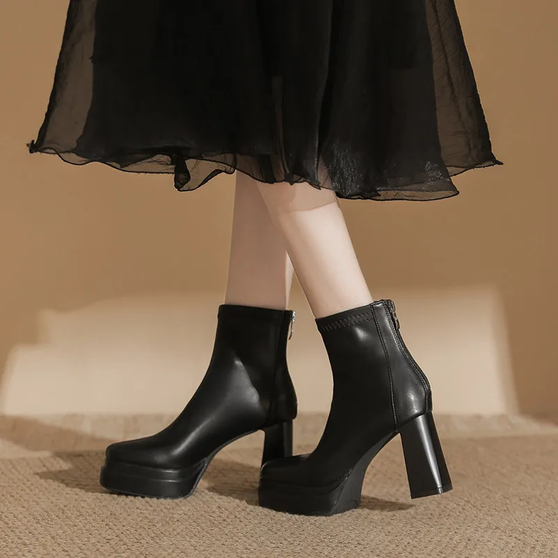 Zubumei Ankle Boots 9CM Women's-5