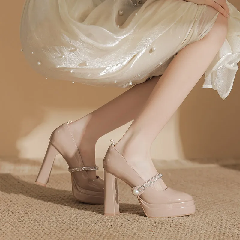 Zubumei Chunky Heel High Heels 11CM Women's-9