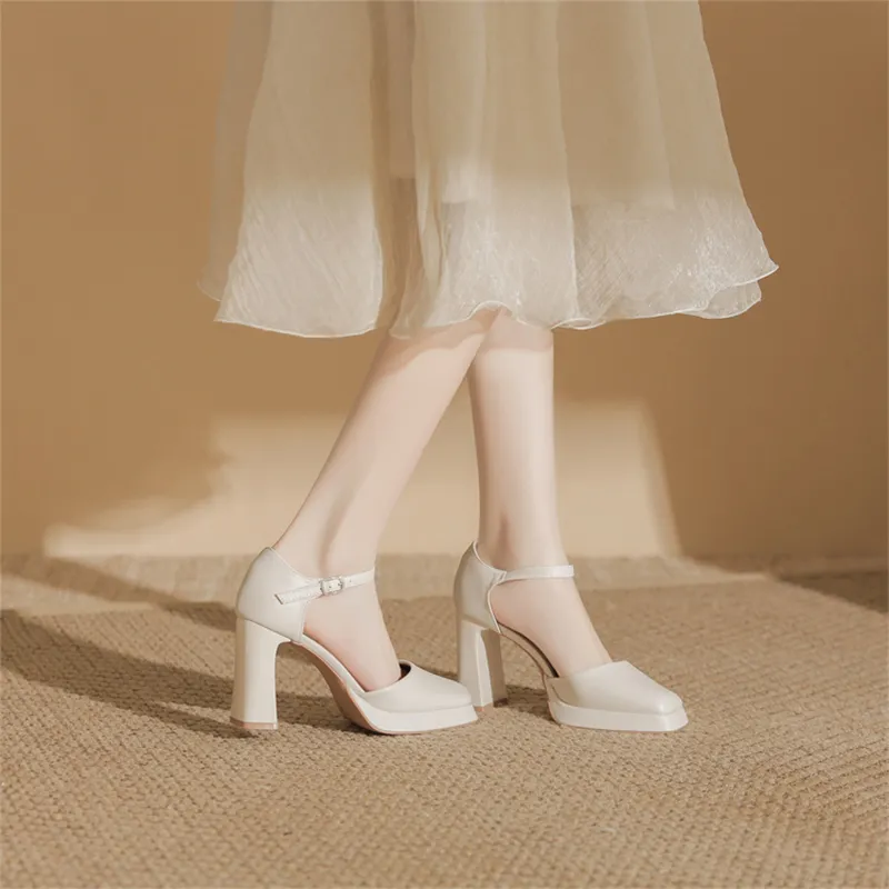 Zubumei Chunky Heel High Heels Women's-2