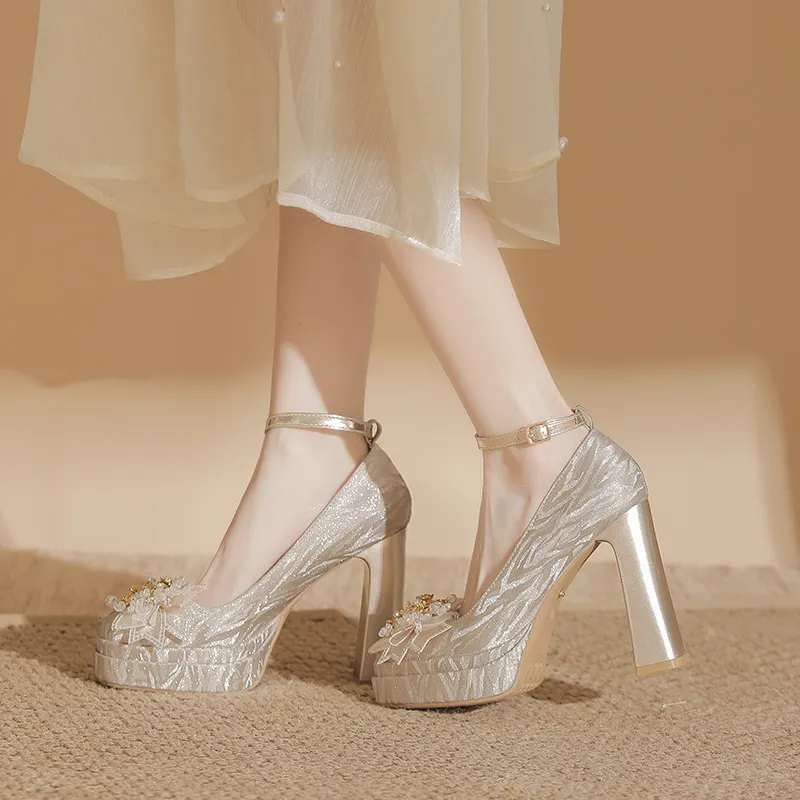 Zubumei Chunky Heel High Heels 11CM Women's-11
