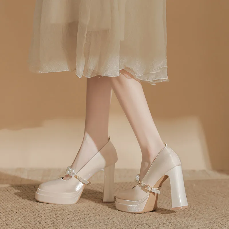 Zubumei Chunky Heel High Heels 11CM Women's-5