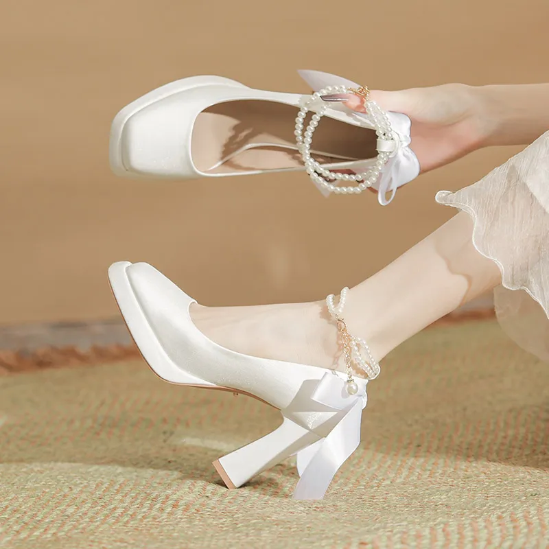 Zubumei Chunky Heel High Heels Women's-6