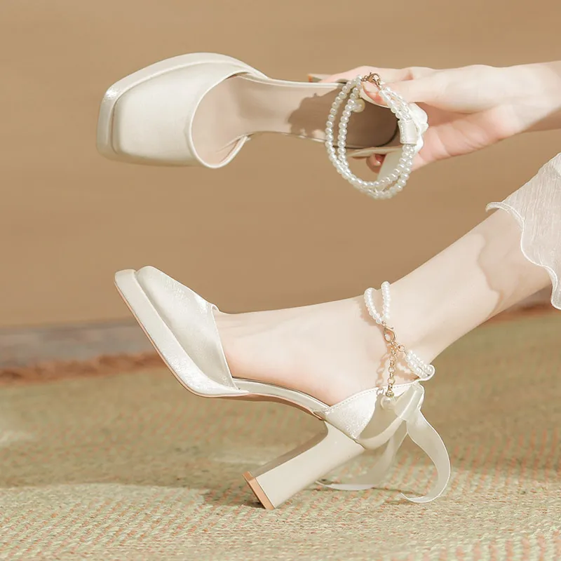Zubumei Chunky Heel High Heels 7CM Women's-13