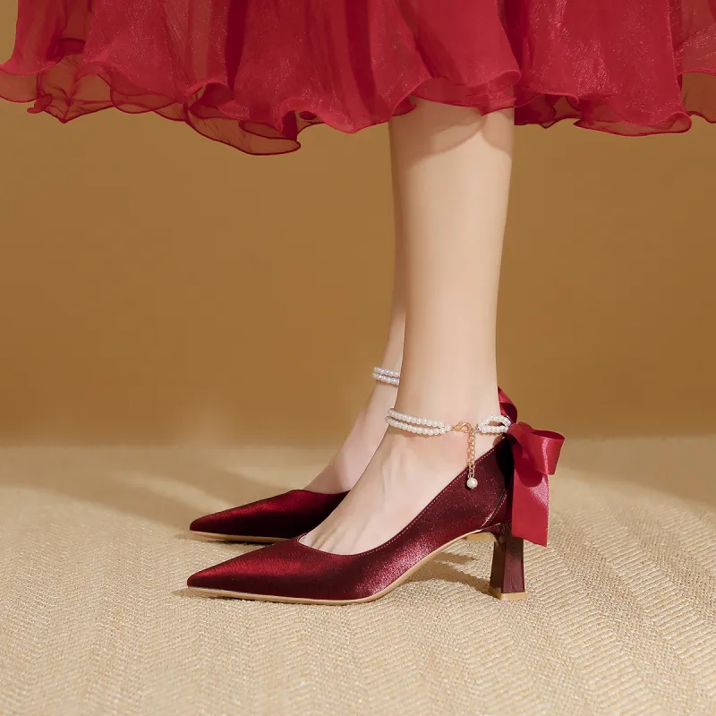 Zubumei Chunky Heel High Heels 6CM Women's-5