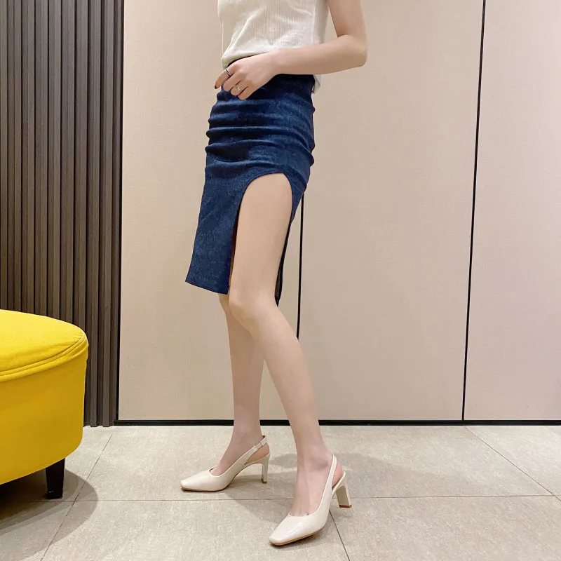 Zubumei Chunky Heel High Heels 7.5cm Women's-7