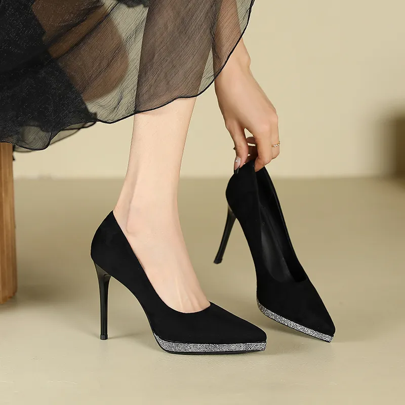 Zubumei Slim Heel High Heels 10CM Women's-2