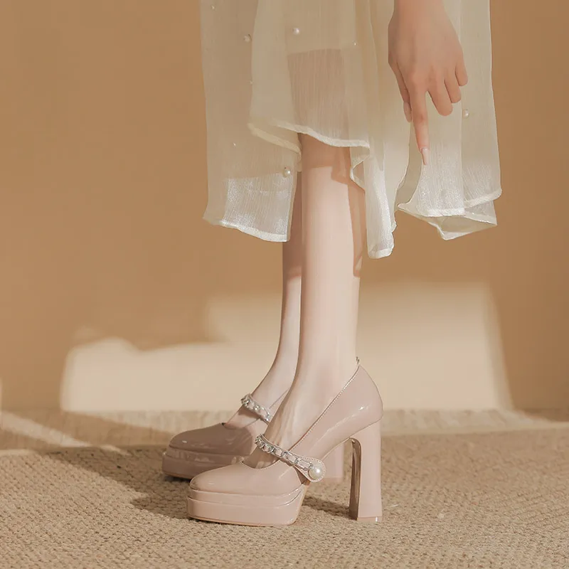 Zubumei Chunky Heel High Heels 11CM Women's-10