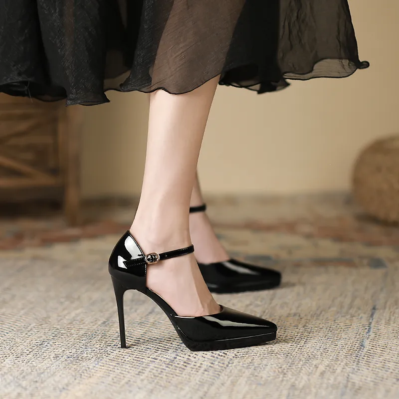 Zubumei Slim Heel High Heels 10cm Women's-5