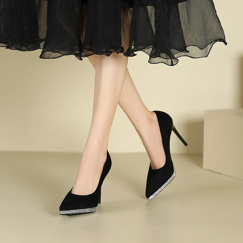 Zubumei Slim Heel High Heels 10CM Women's-4