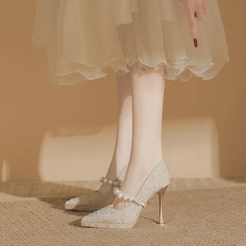Zubumei High Heels Women's Champagne-3