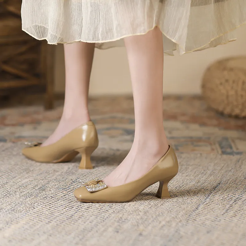 Zubumei Flared Heel High Heels 6cm Women's-11