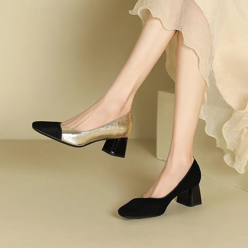 Zubumei Chunky Heel High Heels 5CM Women's-6