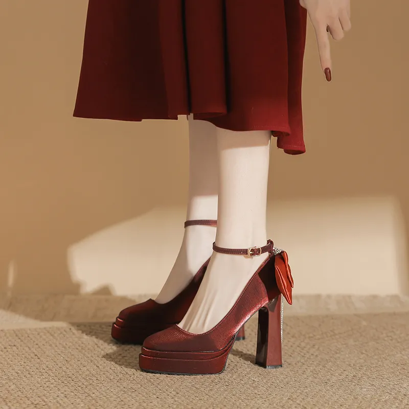 Zubumei Chunky Heel High Heels Women's-8