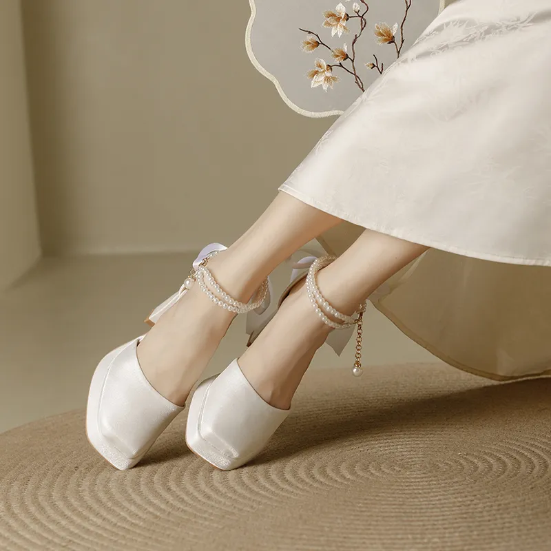 Zubumei Chunky Heel High Heels 7CM Women's-1