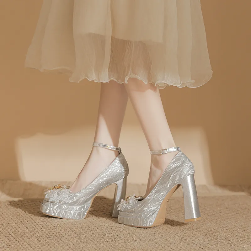 Zubumei Chunky Heel High Heels 11CM Women's-4