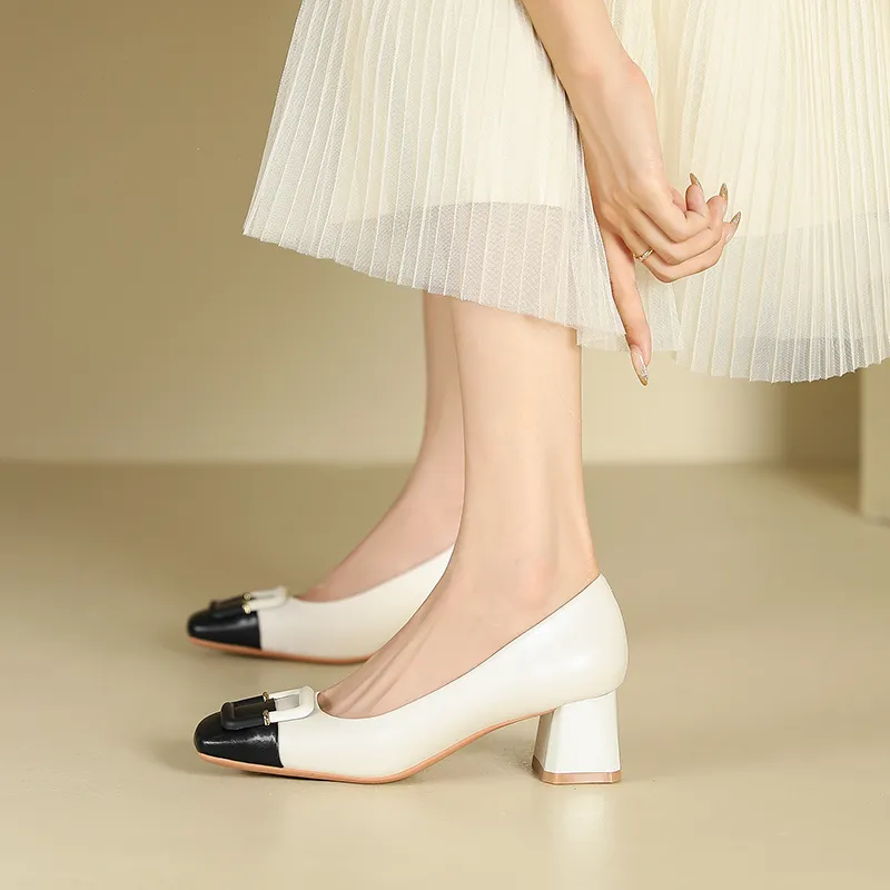 Zubumei Chunky Heel High Heels 5CM Women's-2