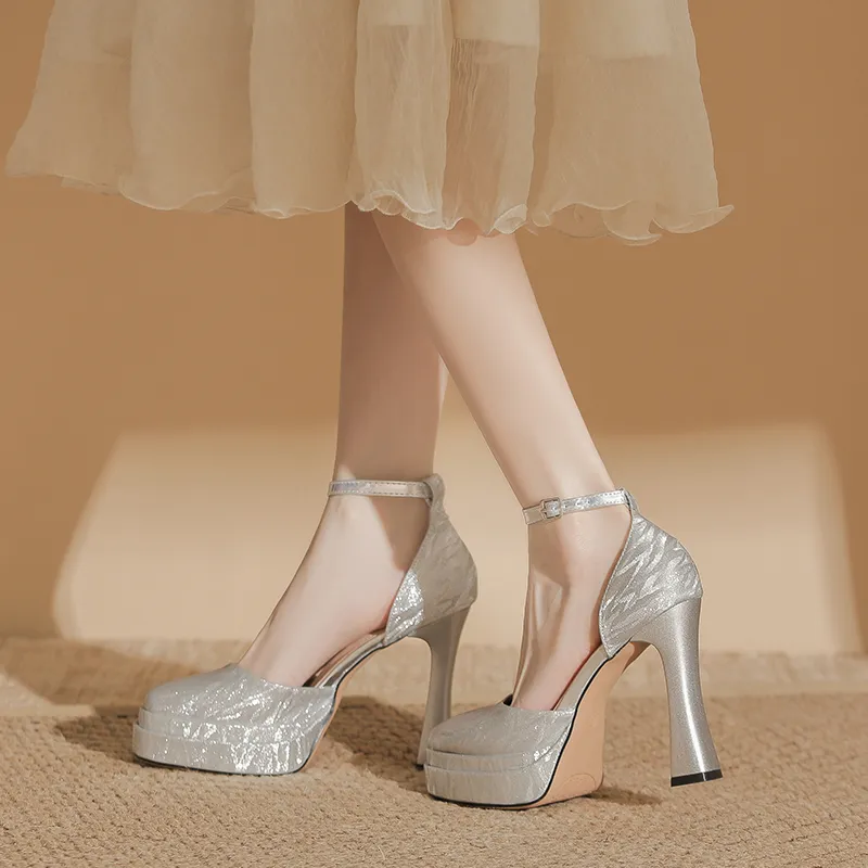 Zubumei Chunky Heel High Heels Women's-5