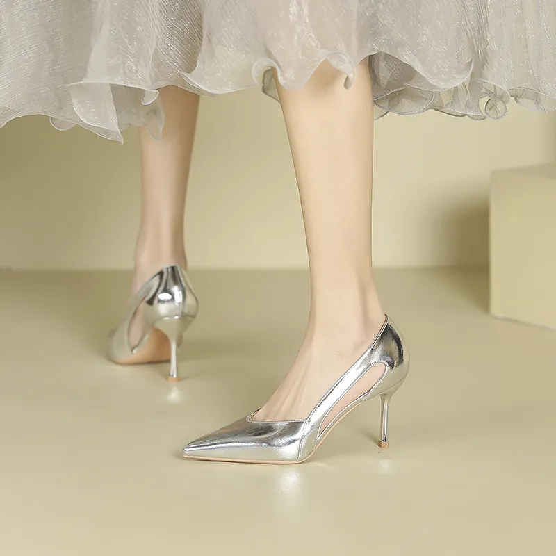 Zubumei Slim Heel High Heels 8cm Women's-17