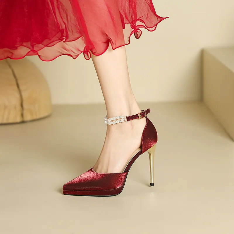 Zubumei Slim Heel High Heels 10cm Women's-11