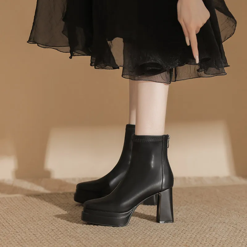 Zubumei Ankle Boots 9CM Women's-4