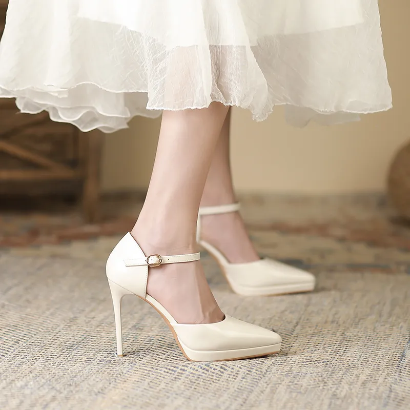 Zubumei Slim Heel High Heels 10cm Women's-25