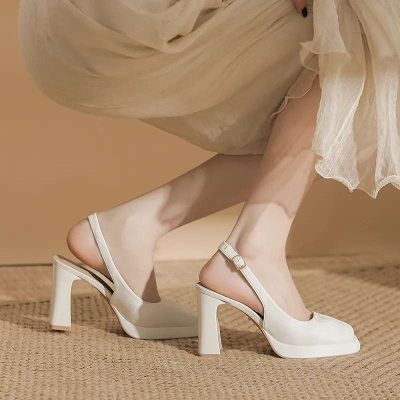 Zubumei Chunky Heel High Heels 9cm Women's-11