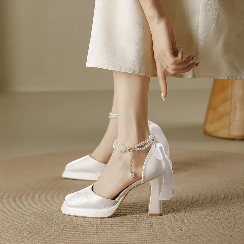 Zubumei Chunky Heel High Heels 7CM Women's-4