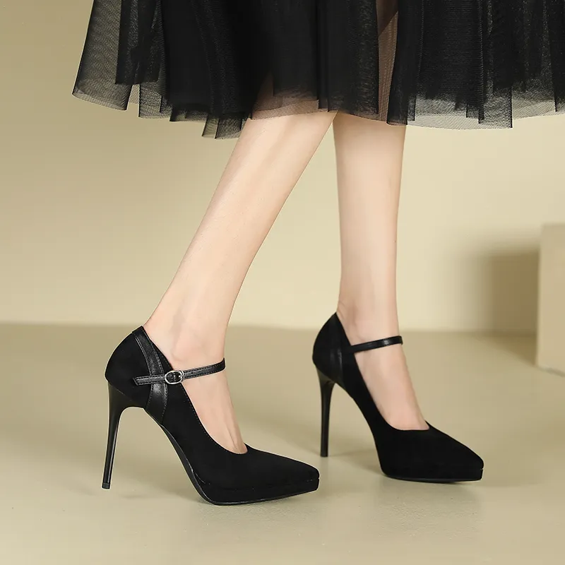 Zubumei Slim Heel High Heels 10CM Women's-6