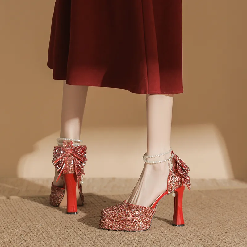 Zubumei Chunky Heel High Heels Women's-9