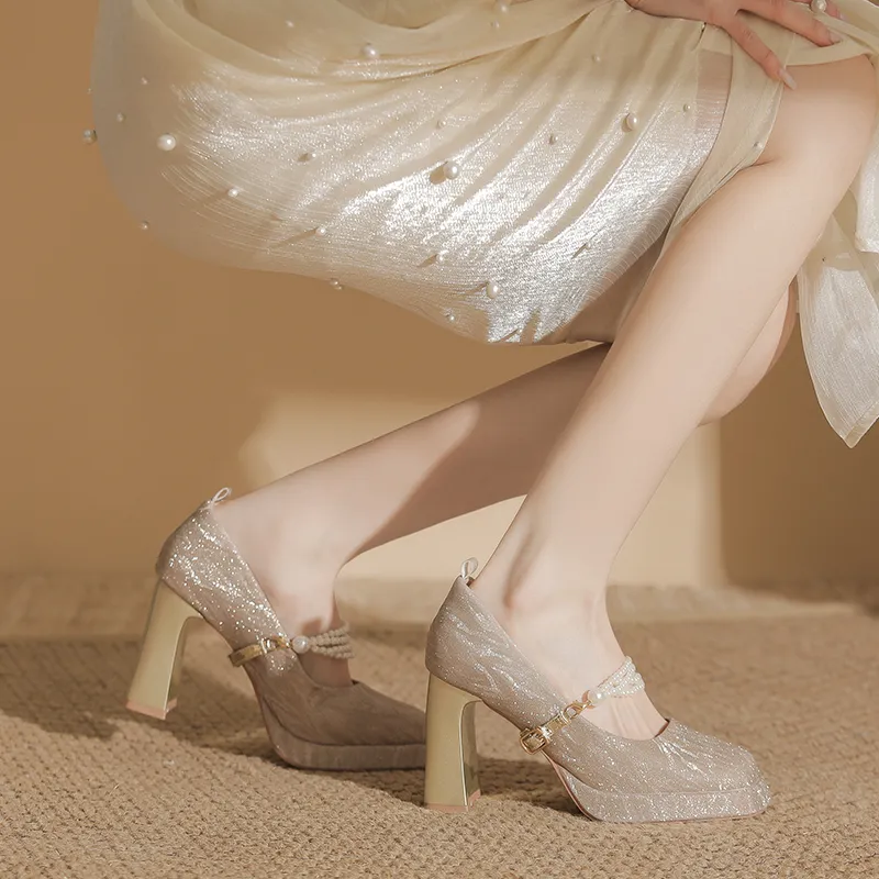 Zubumei Chunky Heel High Heels Women's-4