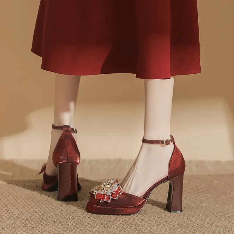Zubumei Chunky Heel High Heels Women's-8