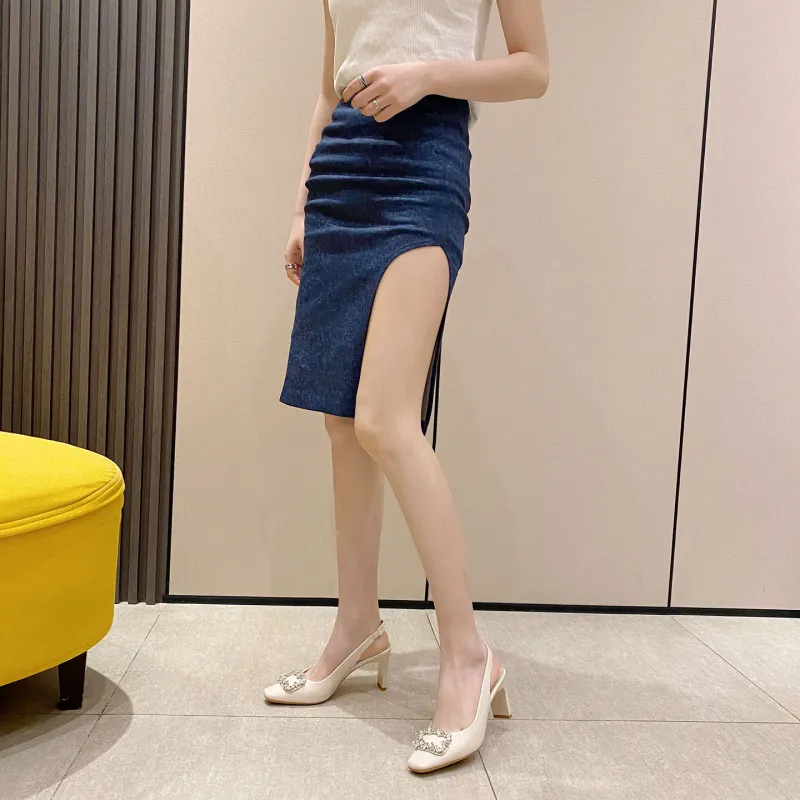 Zubumei Chunky Heel High Heels 7.5cm Women's-11
