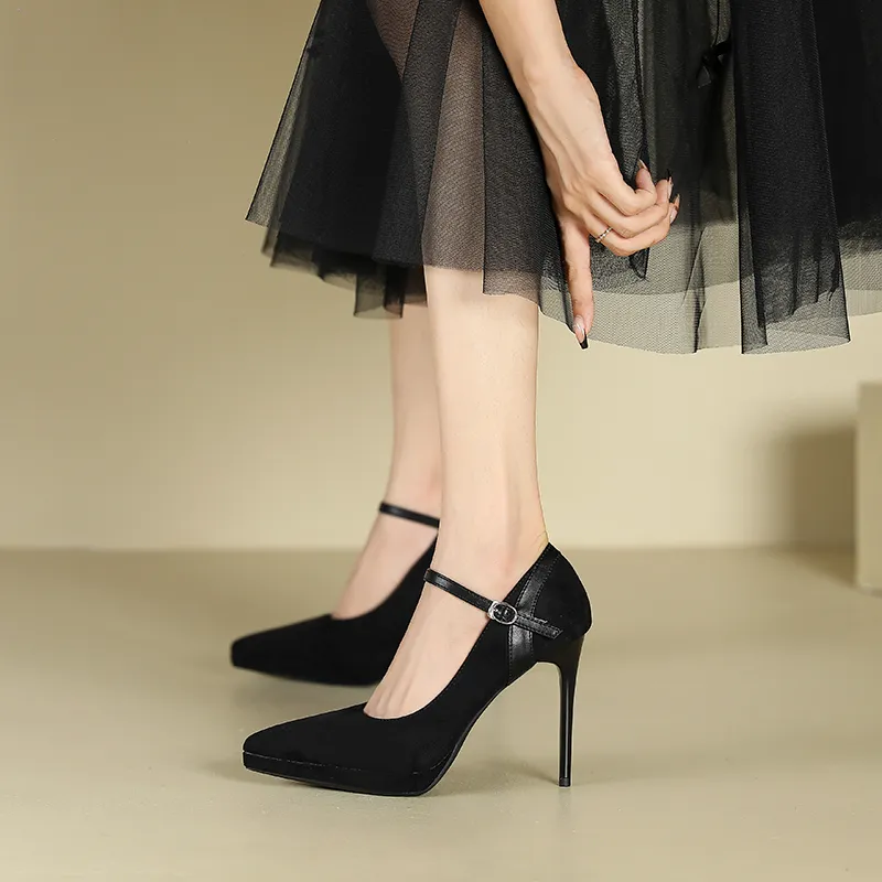 Zubumei Slim Heel High Heels 10CM Women's-3