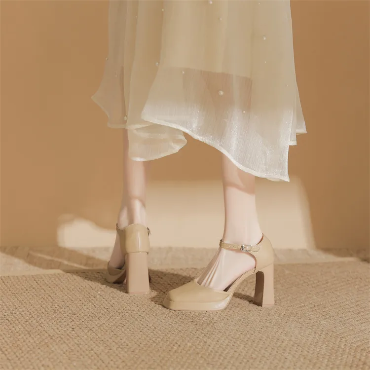 Zubumei Chunky Heel High Heels Women's-9